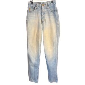 90s Armani Jeans Tapered Denim High Waist Light Wash Retro Mom Jeans